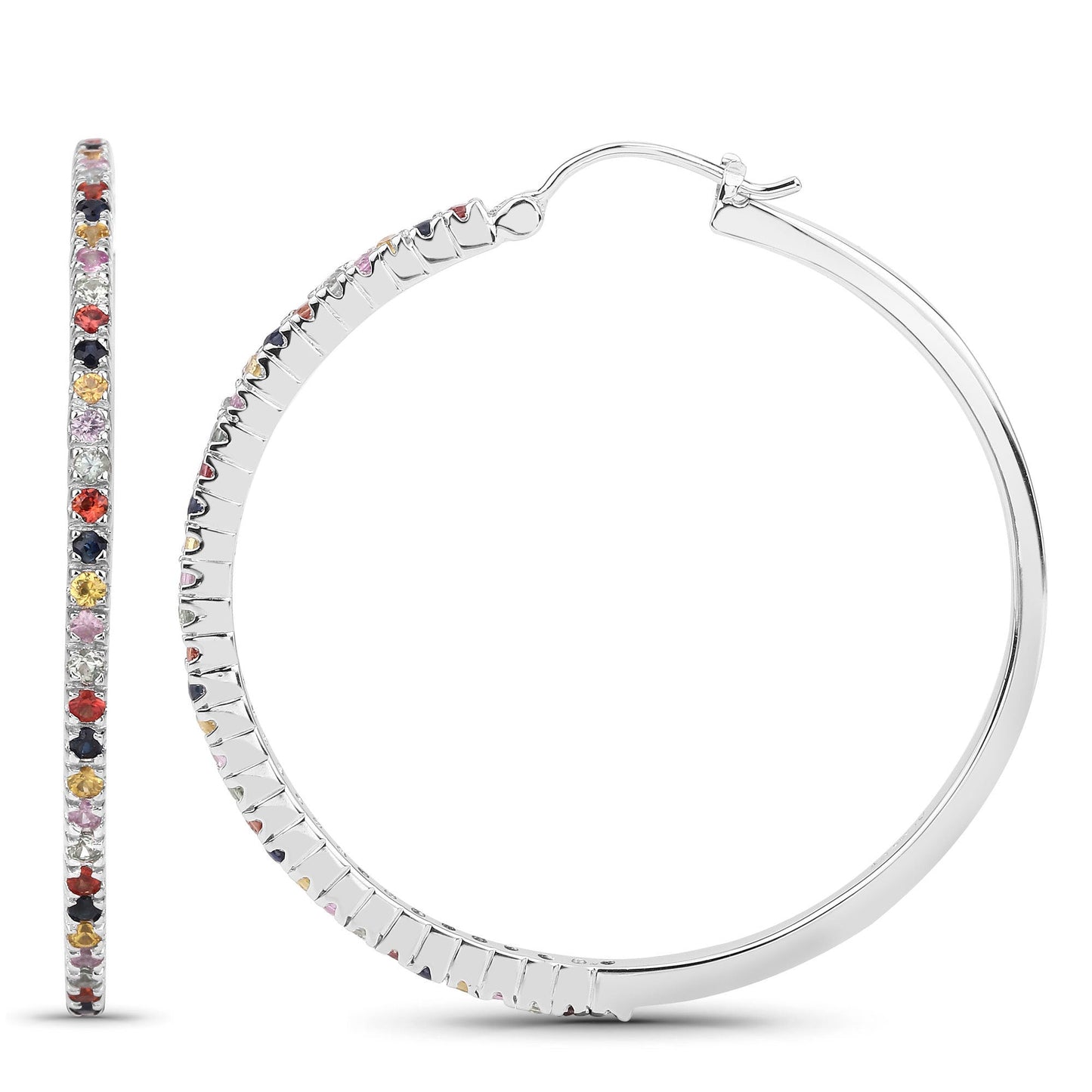 2.24 Carat Genuine Multi Sapphire .925 Sterling Silver Earrings Bids.com