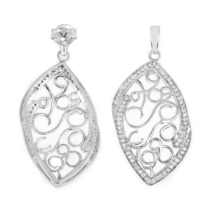 0.73 Carat Genuine White Diamond .925 Sterling Silver Earrings Bids.com