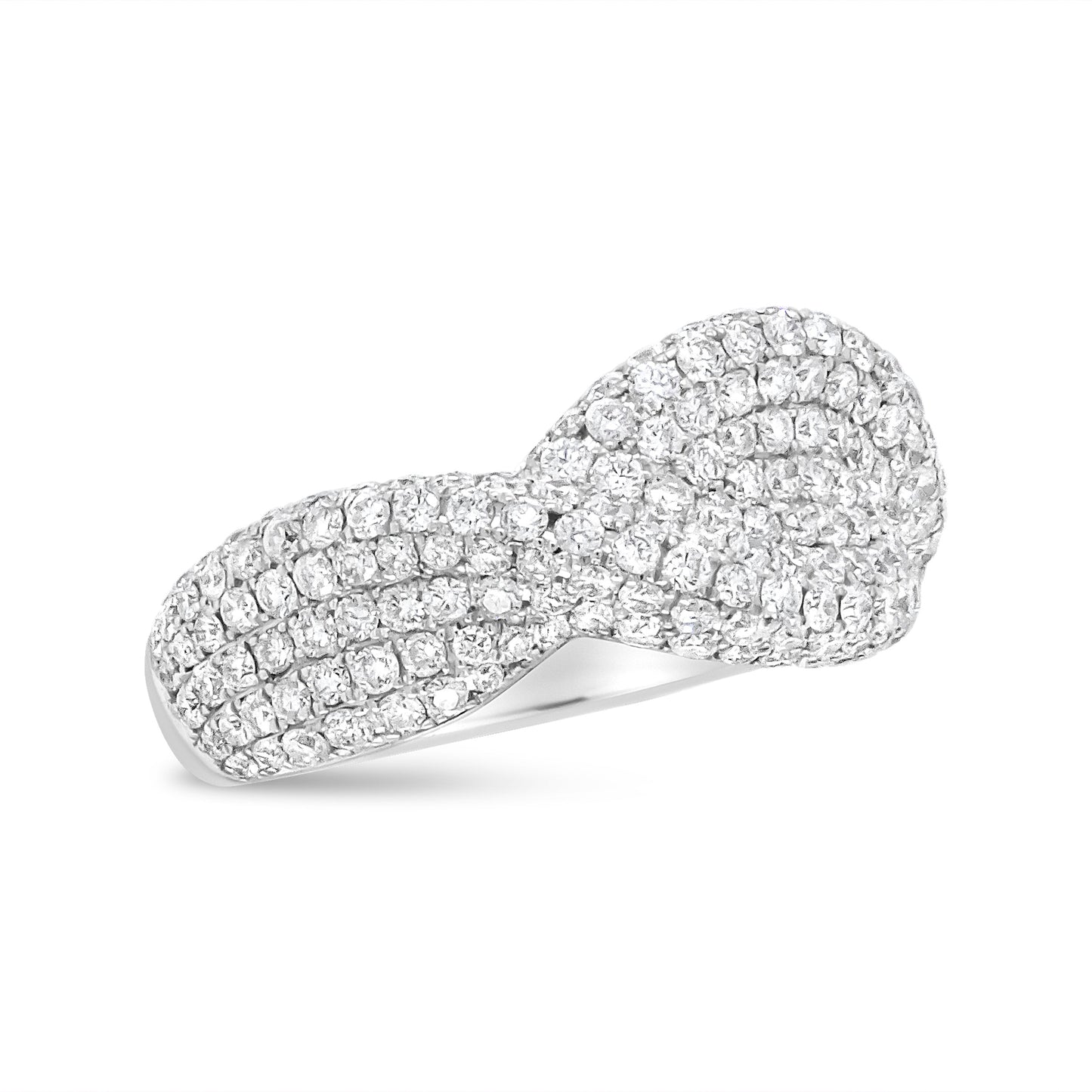 18K White Gold Cluster 2 1/4 Cttw Diamond Fashion Ring (F-G Color, VS1-VS2 Clarity) - Ring Size 7 Bids.com