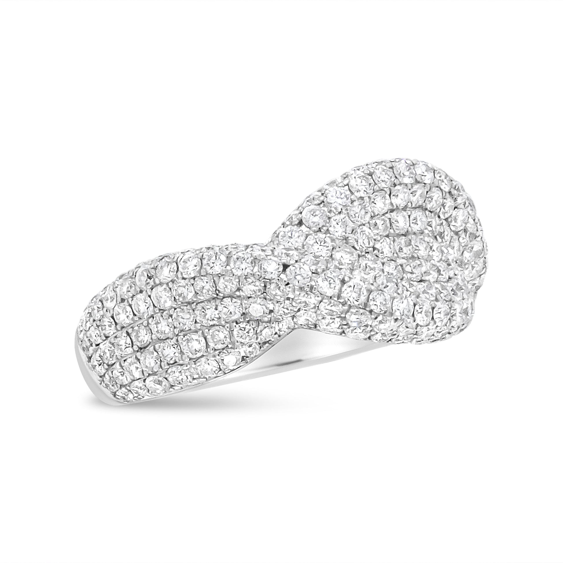 18K White Gold Cluster 2 1/4 Cttw Diamond Fashion Ring (F-G Color, VS1-VS2 Clarity) - Ring Size 7 Bids.com