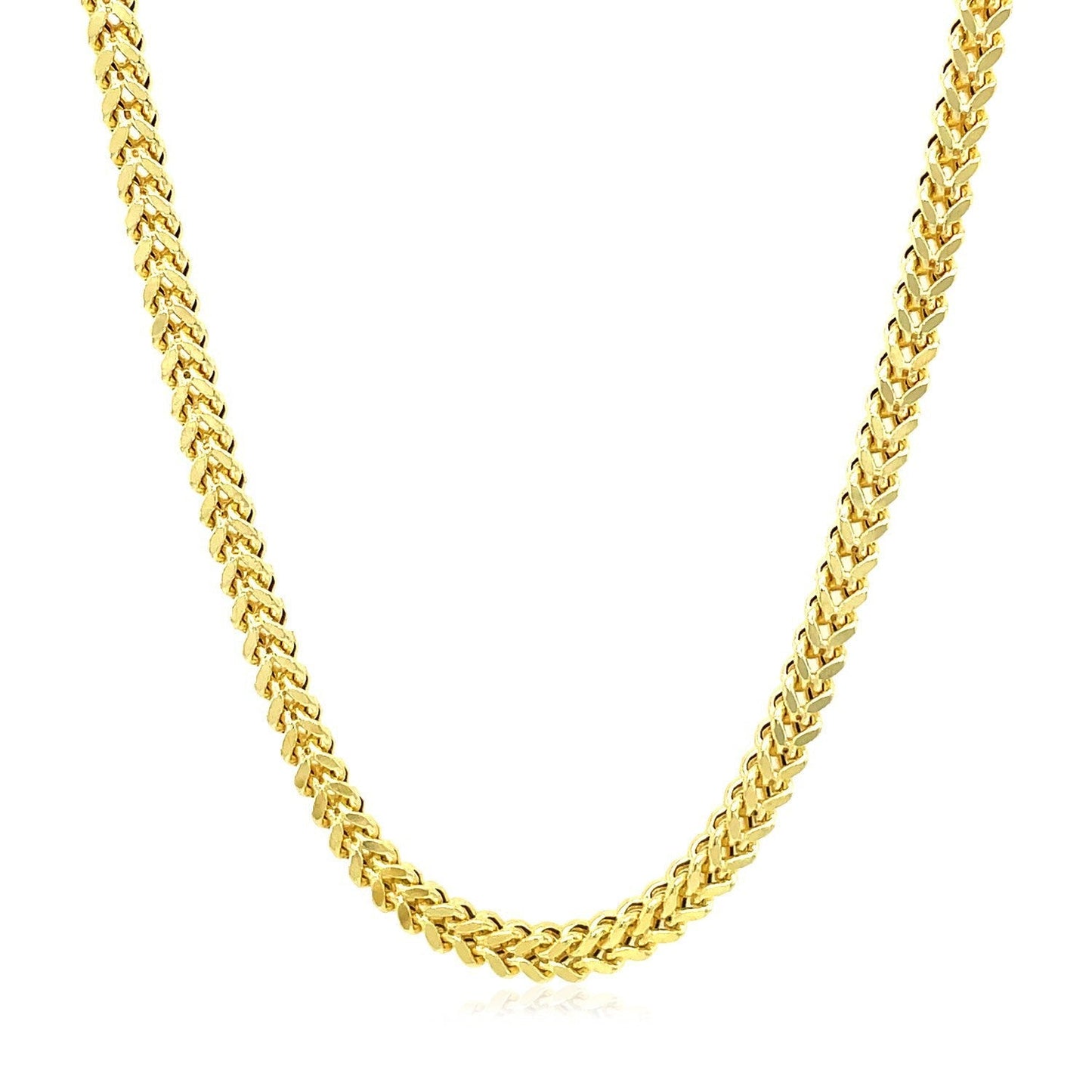 3.2mm 14k Yellow Gold Square Franco Chain Bids.com