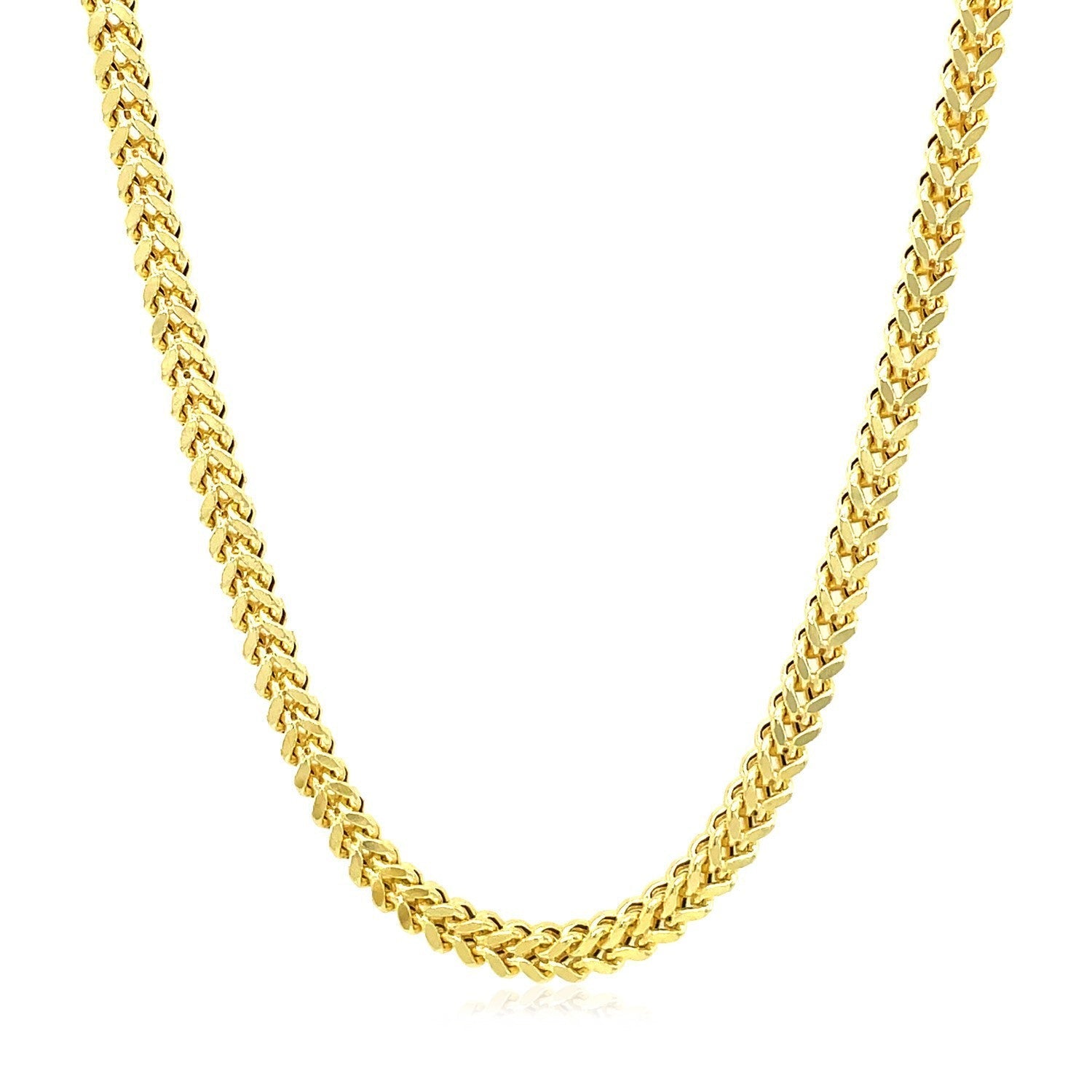 3.2mm 14k Yellow Gold Square Franco Chain Bids.com