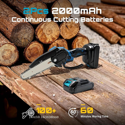 6-inch Cordless Mini Chainsaw – Handheld Electric, Lightweight, Battery-Powered DailySale