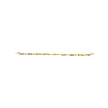10K Yellow Gold 1.00 Cttw Round-Cut Diamond Spiral Link 7" Bracelet (H-I Color, I2-I3 Clarity) Bids.com