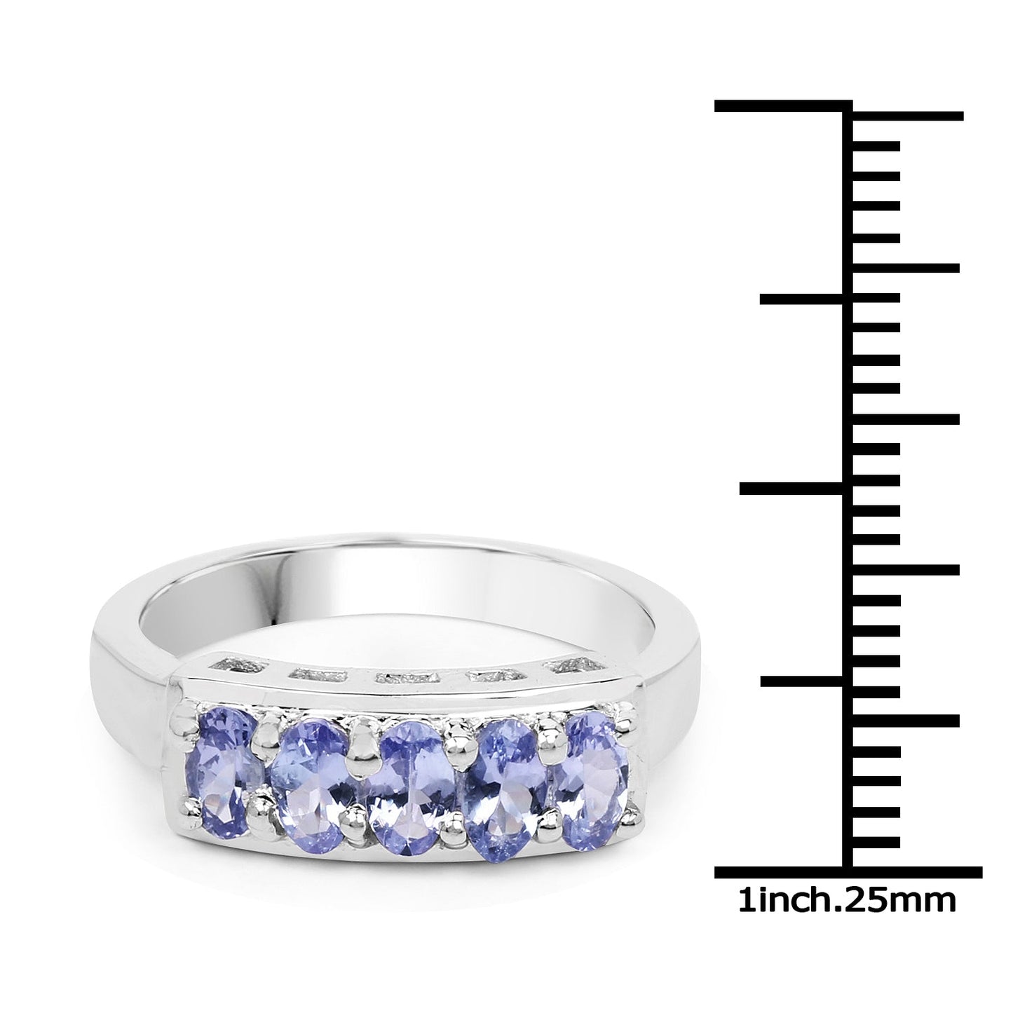 1.25 Carat Genuine Tanzanite .925 Sterling Silver Ring Bids.com