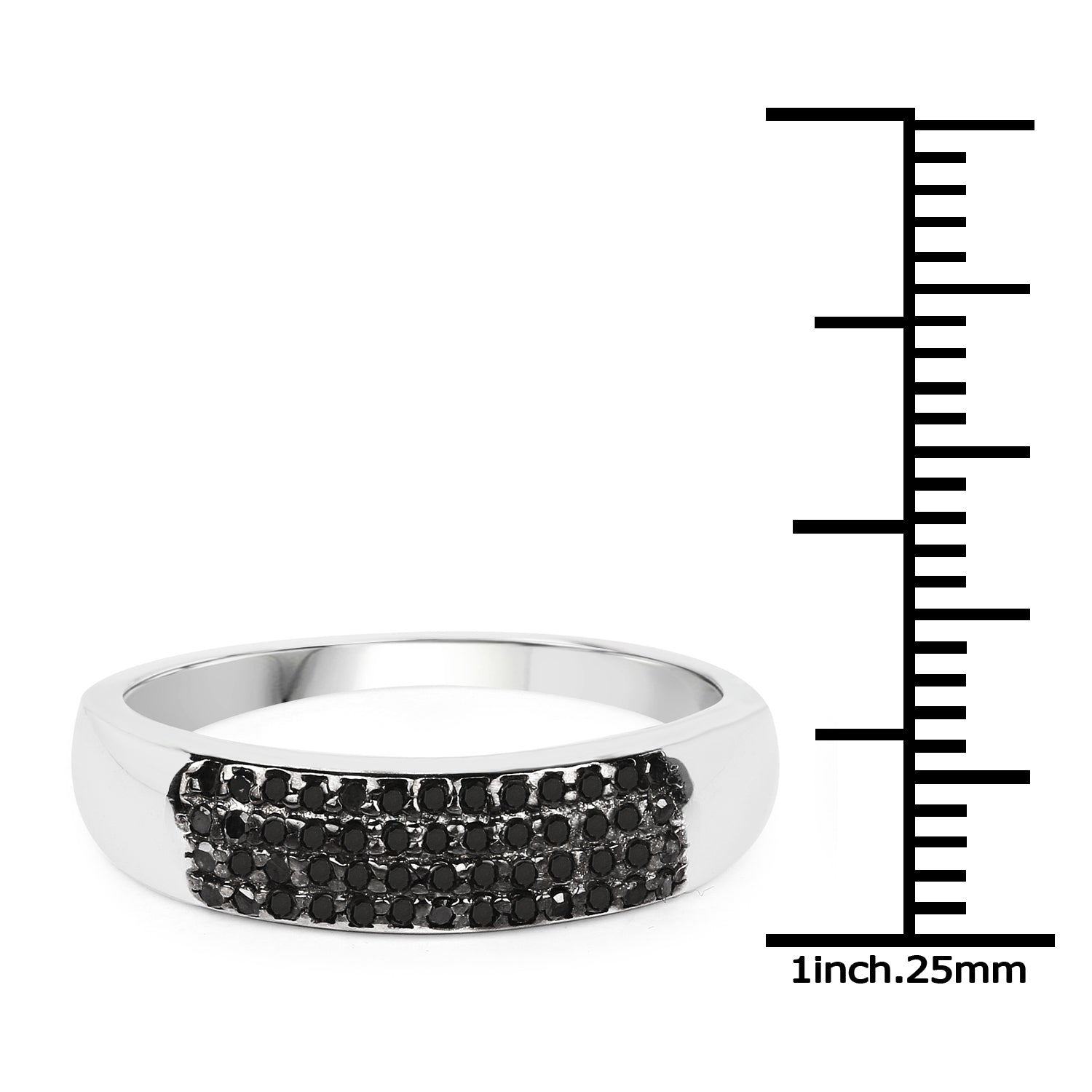 0.22 Carat Genuine Black Diamond .925 Sterling Silver Ring Bids.com