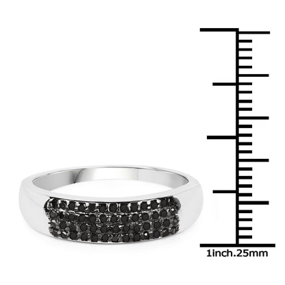 0.22 Carat Genuine Black Diamond .925 Sterling Silver Ring Bids.com