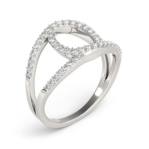 14k White Gold Diamond Loop Style Dual Band Ring (1/2 cttw) Bids.com