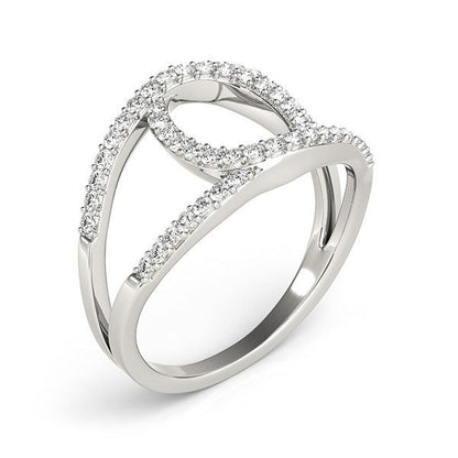 14k White Gold Diamond Loop Style Dual Band Ring (1/2 cttw) Bids.com