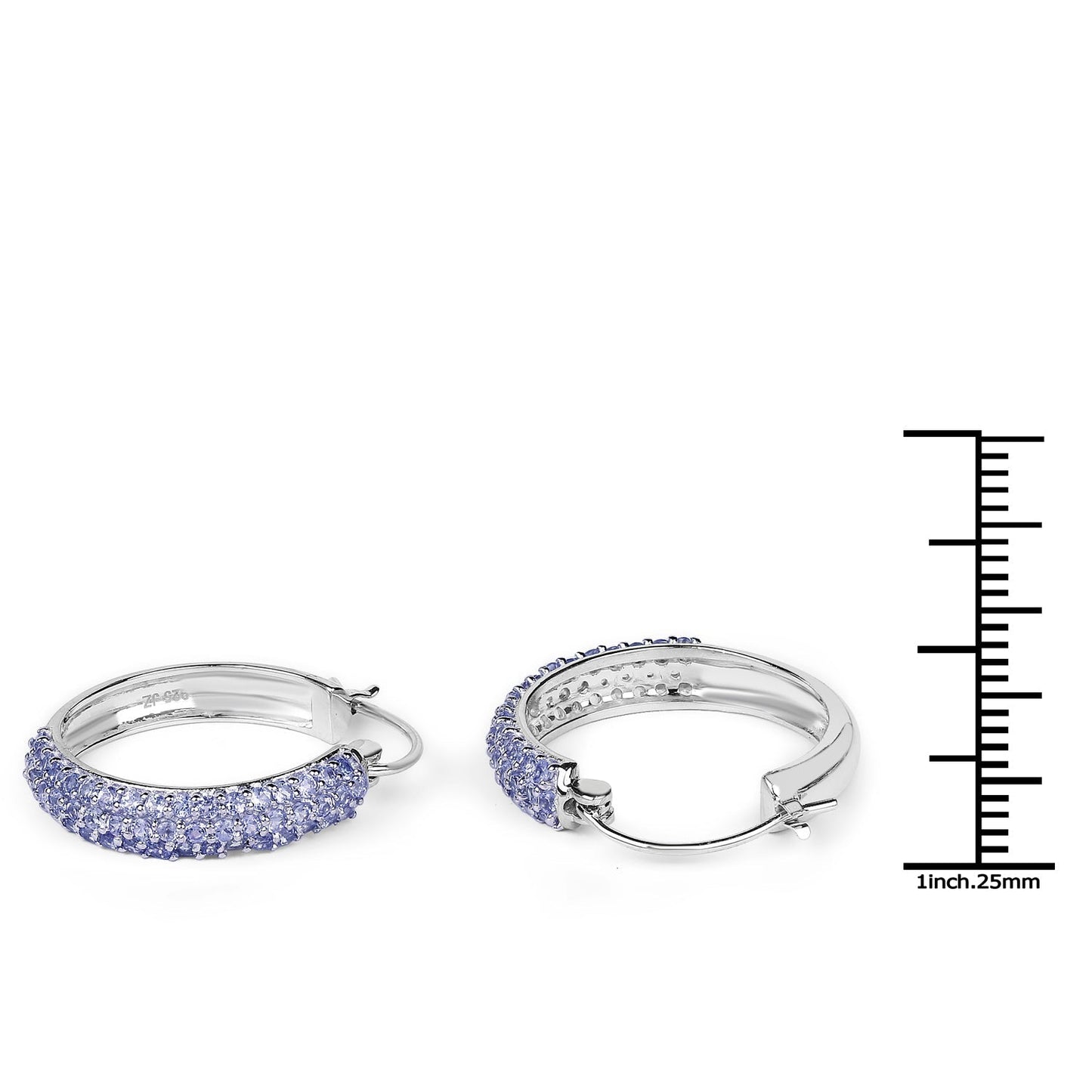 3.06 Carat Genuine Tanzanite .925 Sterling Silver Earrings Bids.com