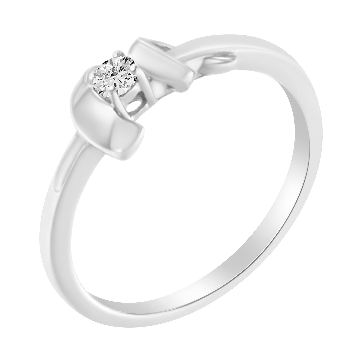 10K White Gold Diamond Promise Ring (1/10 Cttw, H-I Color, SI2-I1 Clarity) - Size 6 Bids.com