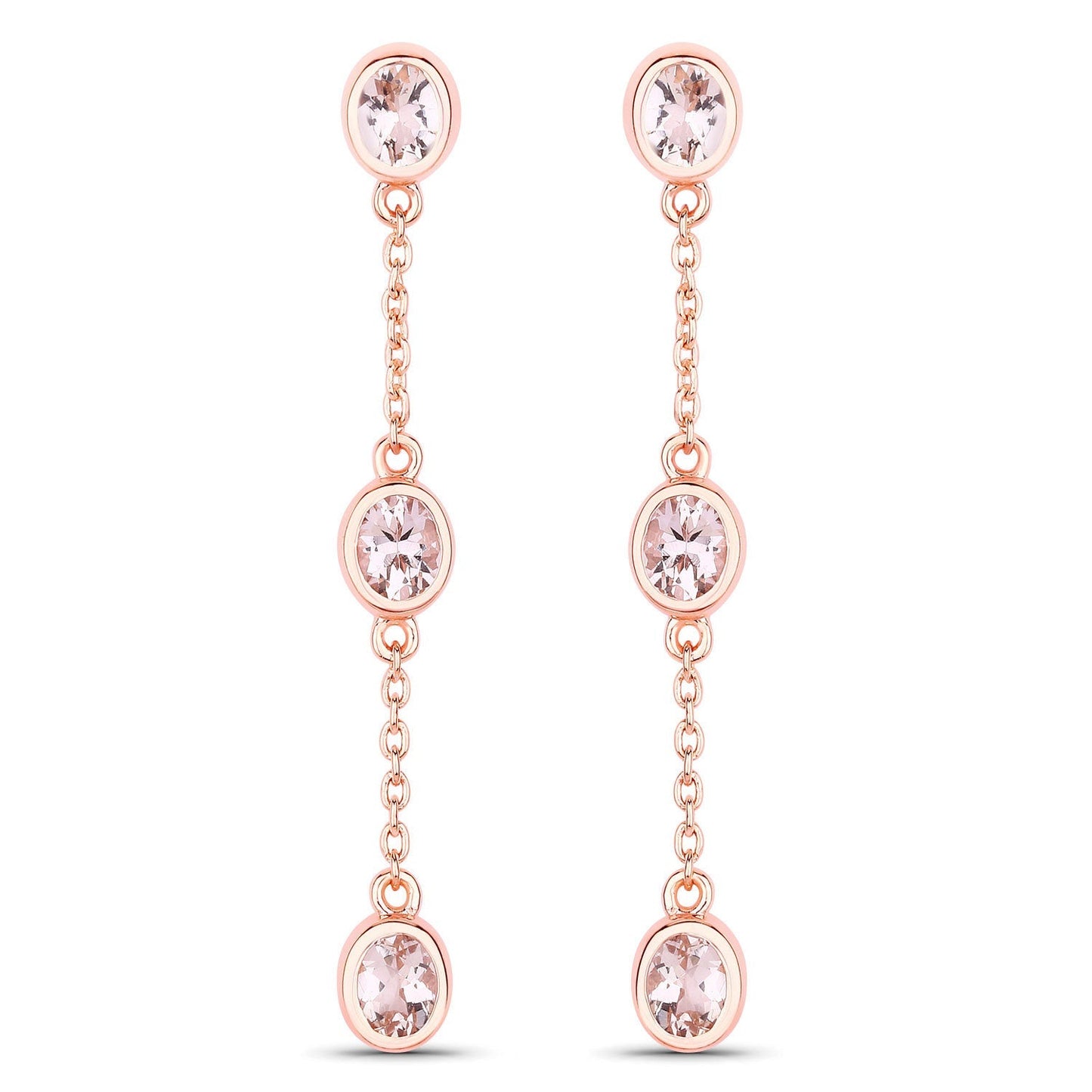1.62 Carat Genuine Morganite .925 Sterling Silver Earrings Bids.com
