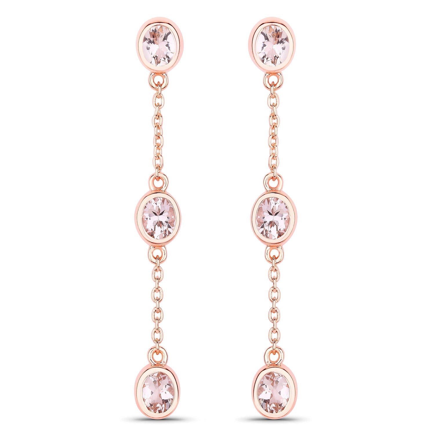 1.62 Carat Genuine Morganite .925 Sterling Silver Earrings Bids.com