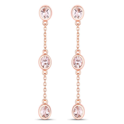 1.62 Carat Genuine Morganite .925 Sterling Silver Earrings Bids.com