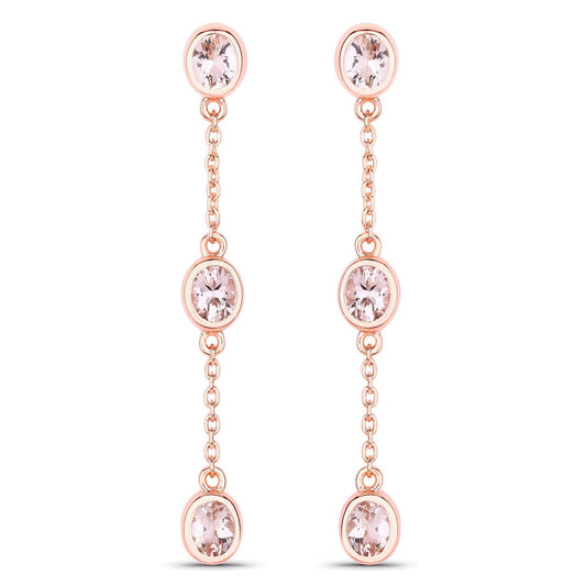 1.62 Carat Genuine Morganite .925 Sterling Silver Earrings Bids.com