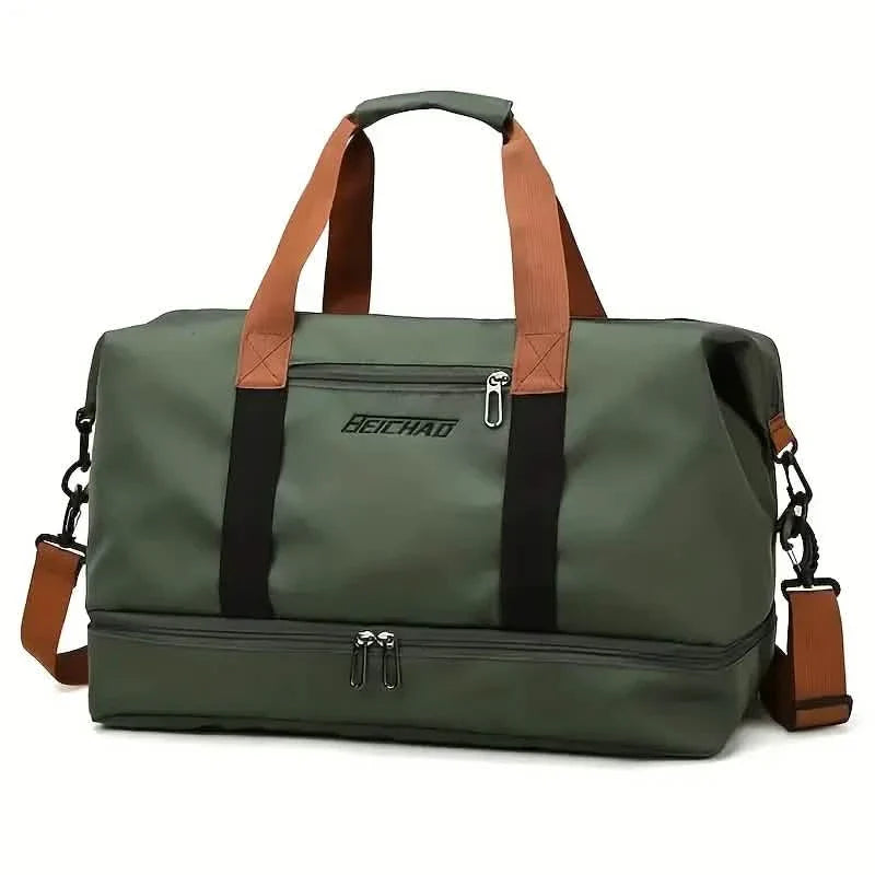 Nylon Duffel Bag for Travel – Large Capacity, Foldable, Shoe Compartment – Men & Women DailySale