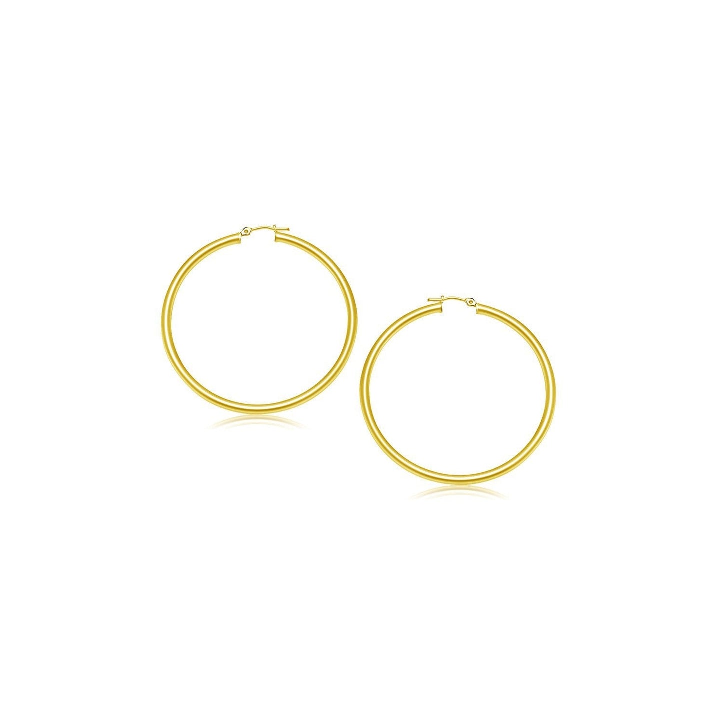 14k Yellow Gold Polished Hoop Earrings (15 mm) Bids.com