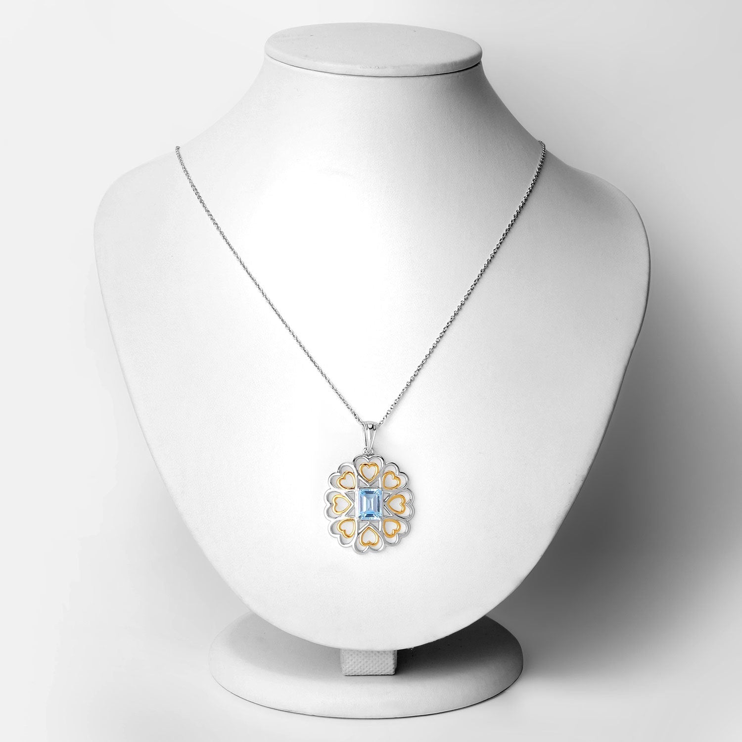 2.60 Carat Genuine Blue Topaz .925 Sterling Silver Pendant Bids.com