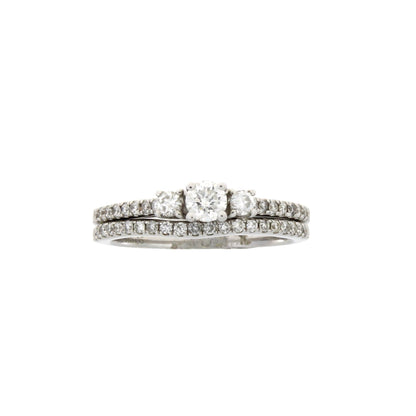 .45ct Diamond Engagement Ring Set 14KT White Gold Bids.com