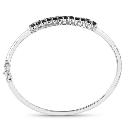 3.53 Carat Genuine Black Diamond .925 Sterling Silver Bangle Bids.com