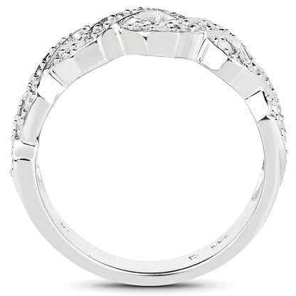 0.40 Carat Genuine White Diamond .925 Sterling Silver Ring Bids.com