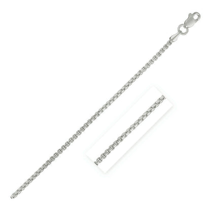 14k White Gold Round Box Chain 1.35 mm Bids.com