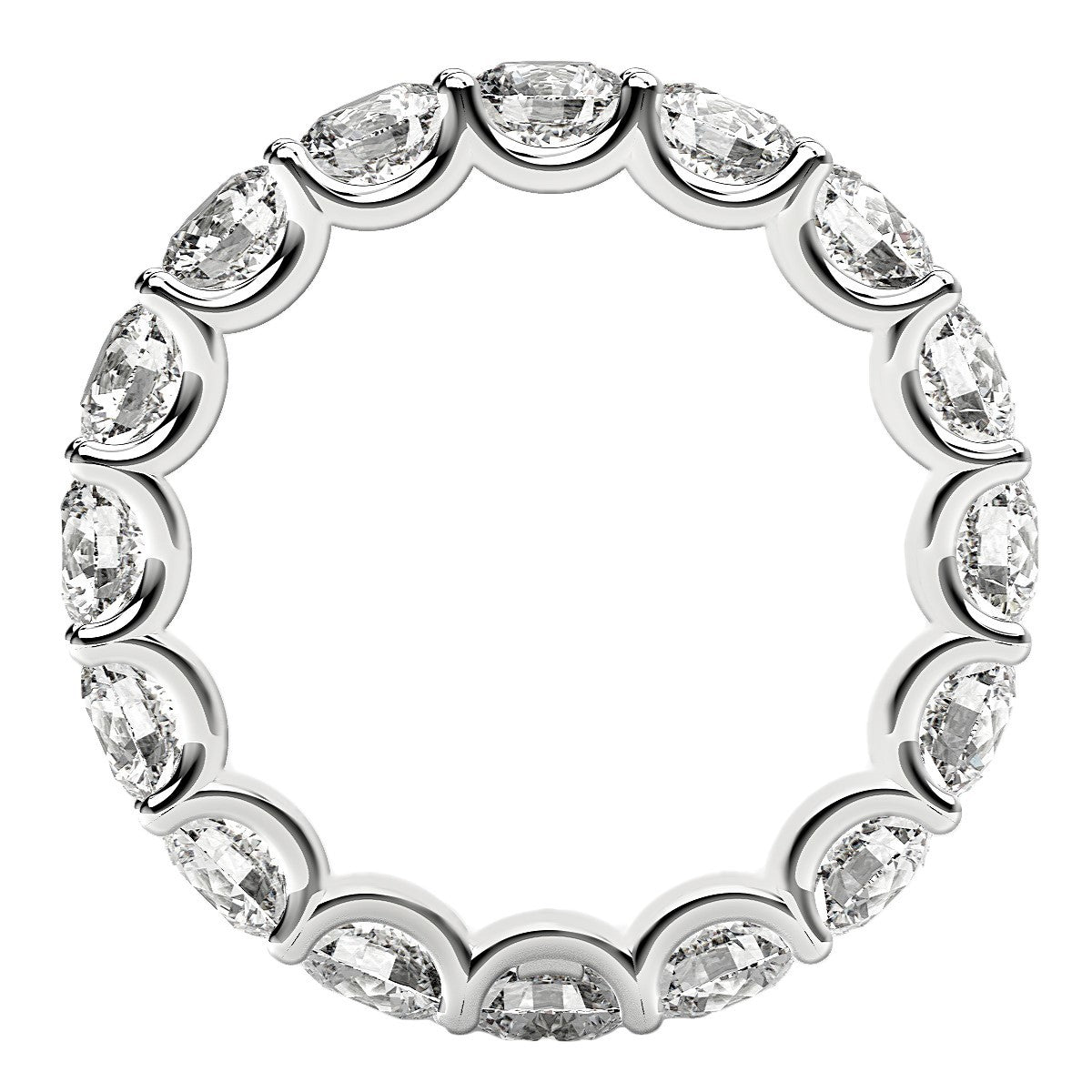 Round Cut Lab Grown Diamond Eternity Ring in 14k White Gold (4 cttw FG/VS2) Bids.com
