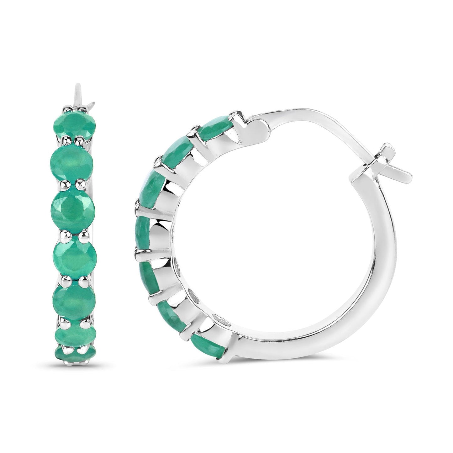 2.38 Carat Genuine Emerald .925 Sterling Silver Earrings Bids.com