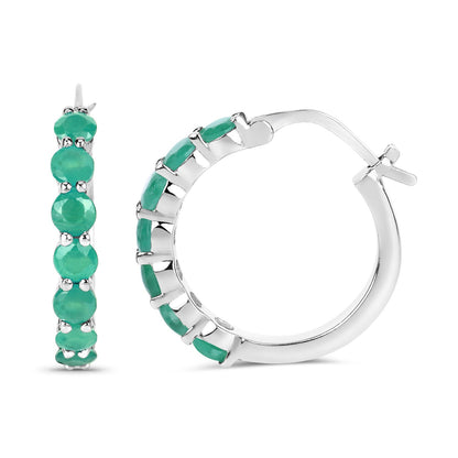 2.38 Carat Genuine Emerald .925 Sterling Silver Earrings Bids.com