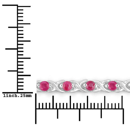 0.88 Carat Genuine Ruby .925 Sterling Silver Bracelet Bids.com