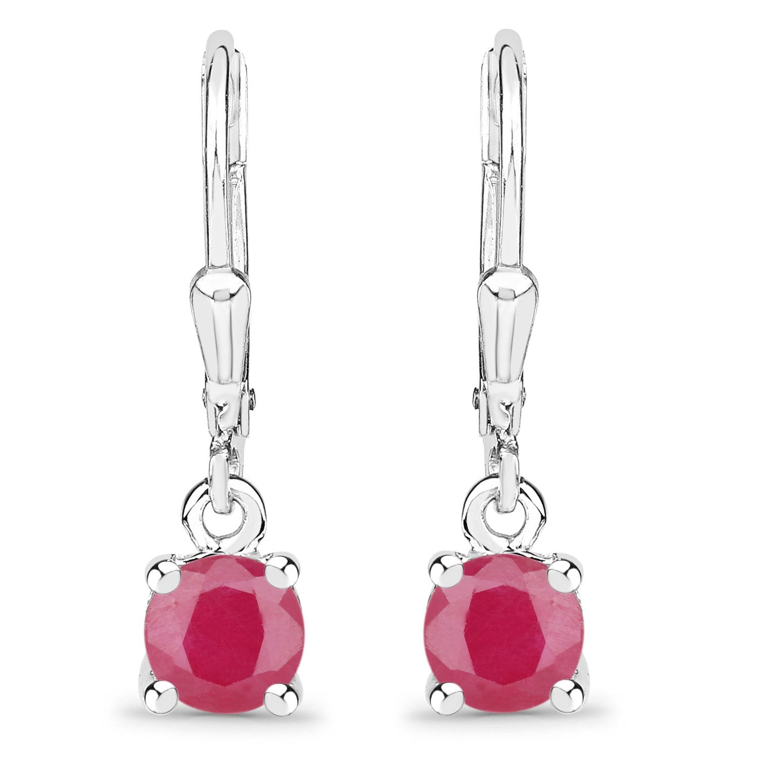 1.20 Carat Genuine Ruby .925 Sterling Silver Earrings Bids.com