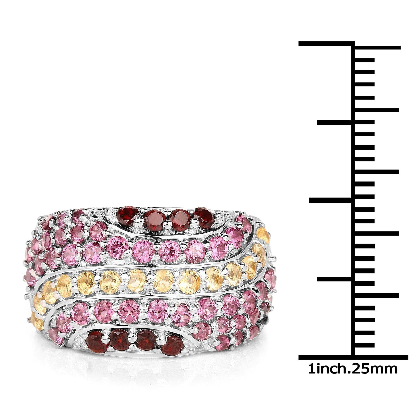 2.35 Carat Genuine Multi Stone .925 Sterling Silver Ring Bids.com