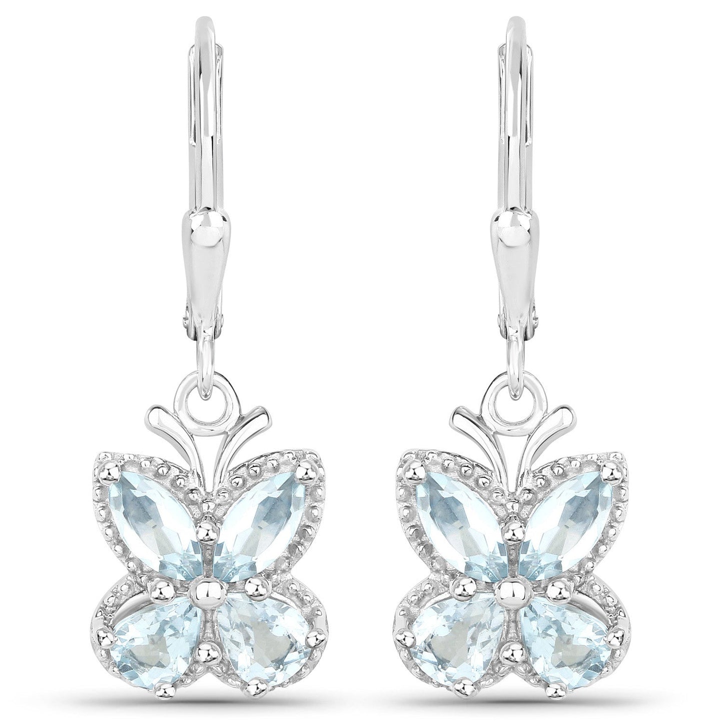 1.76 Carat Genuine Aquamarine .925 Sterling Silver Earrings Bids.com