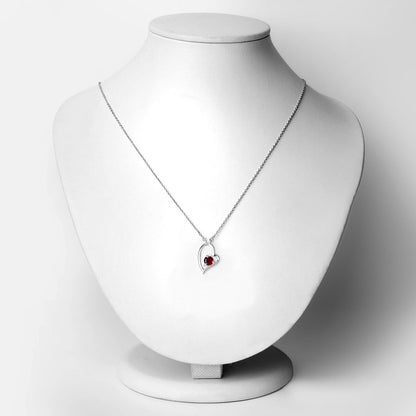 0.60 Carat Genuine Garnet .925 Sterling Silver Necklace Bids.com