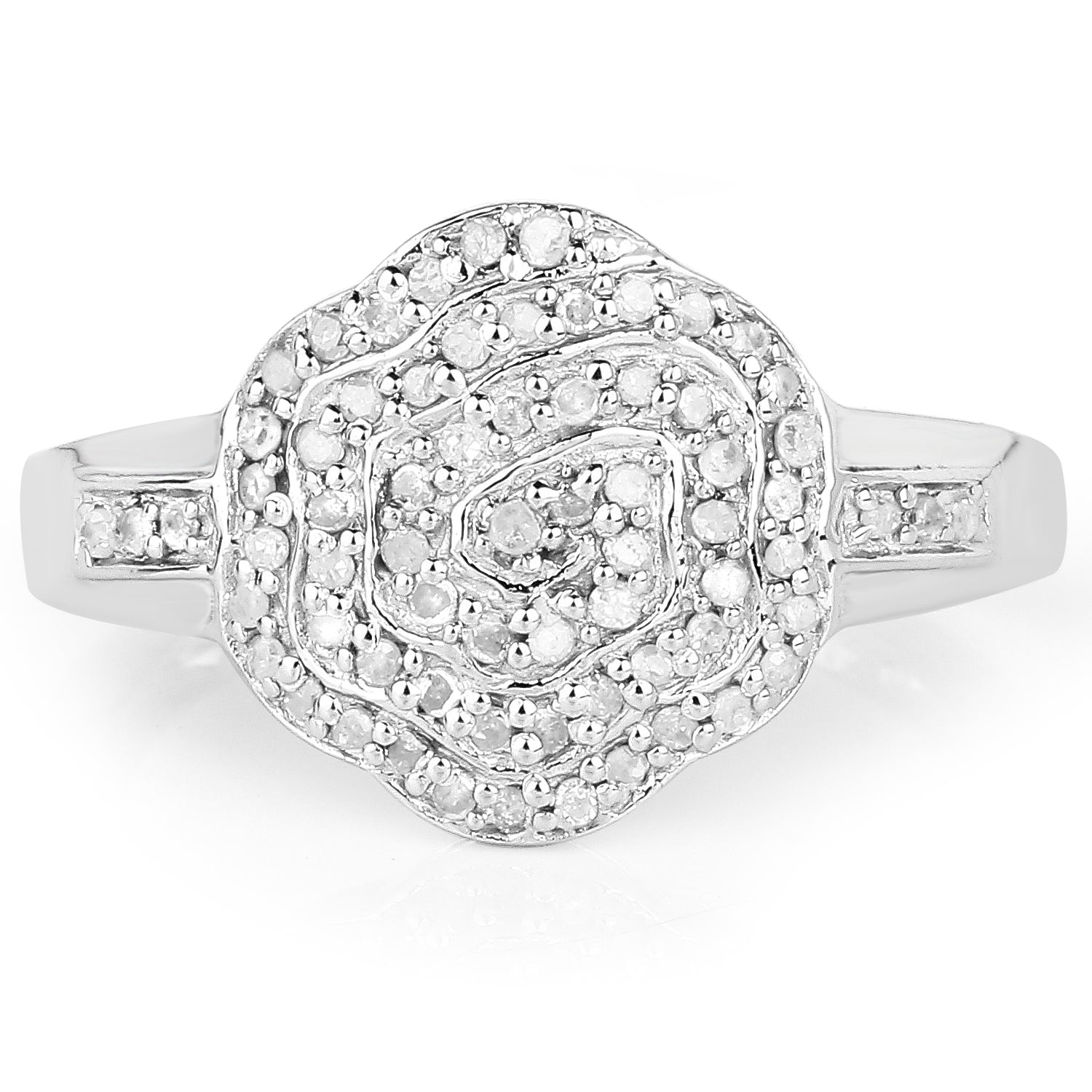 14K Yellow Gold Plated 0.29 Carat Genuine White Diamond .925 Sterling Silver Ring Bids.com