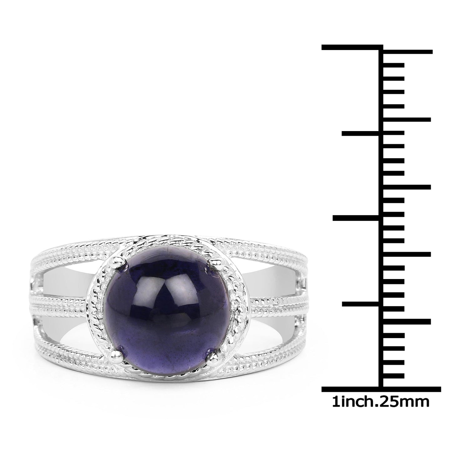 3.65 Carat Genuine Iolite .925 Sterling Silver Ring Bids.com