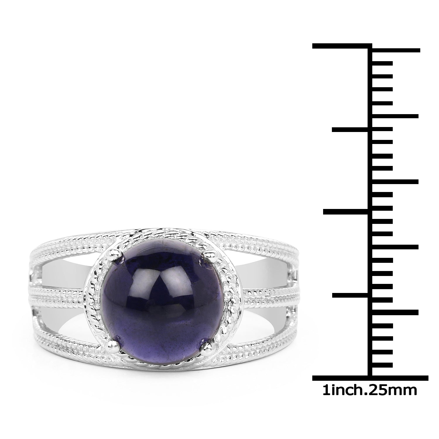 3.65 Carat Genuine Iolite .925 Sterling Silver Ring Bids.com