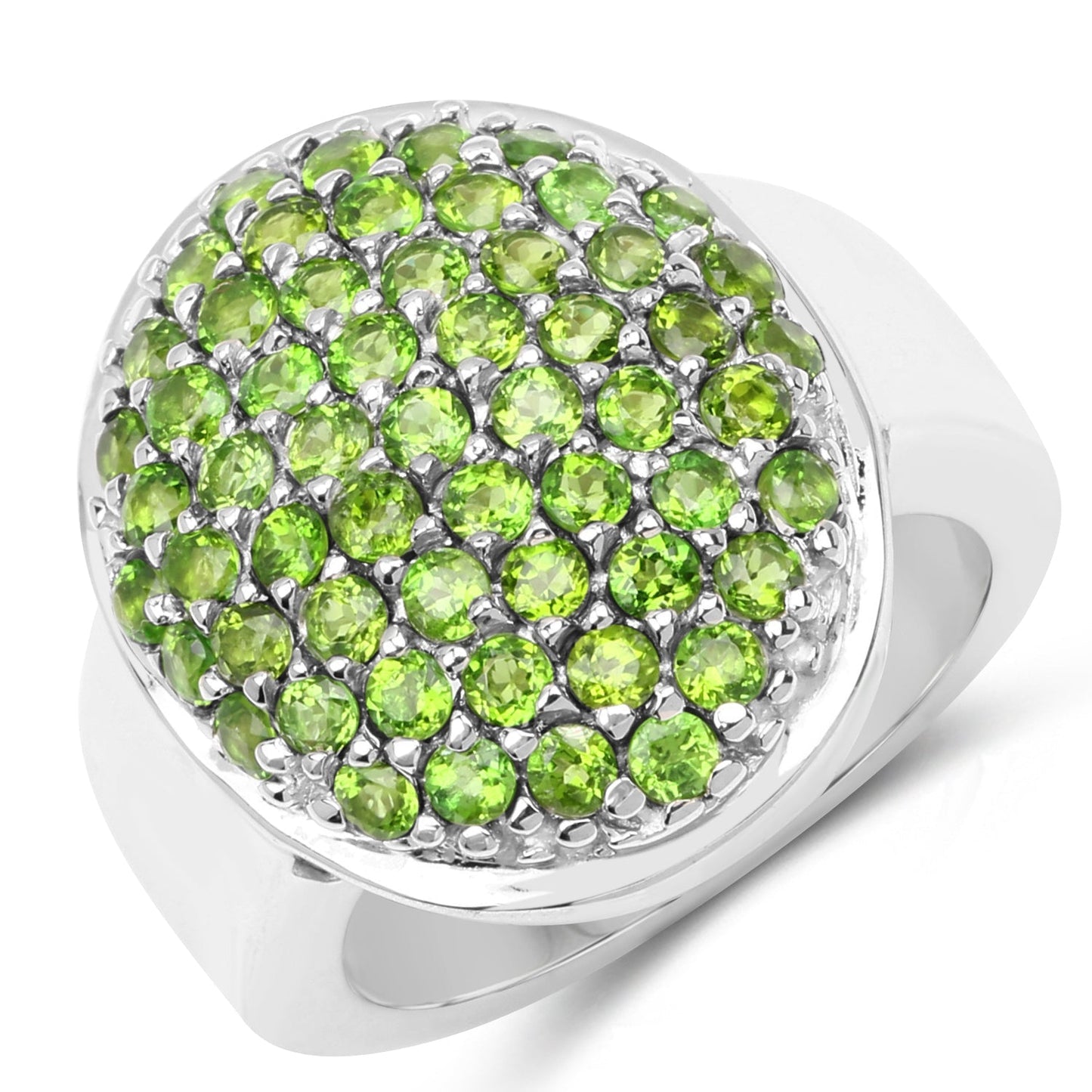 2.17 Carat Genuine Chrome Diopside .925 Sterling Silver Ring Bids.com