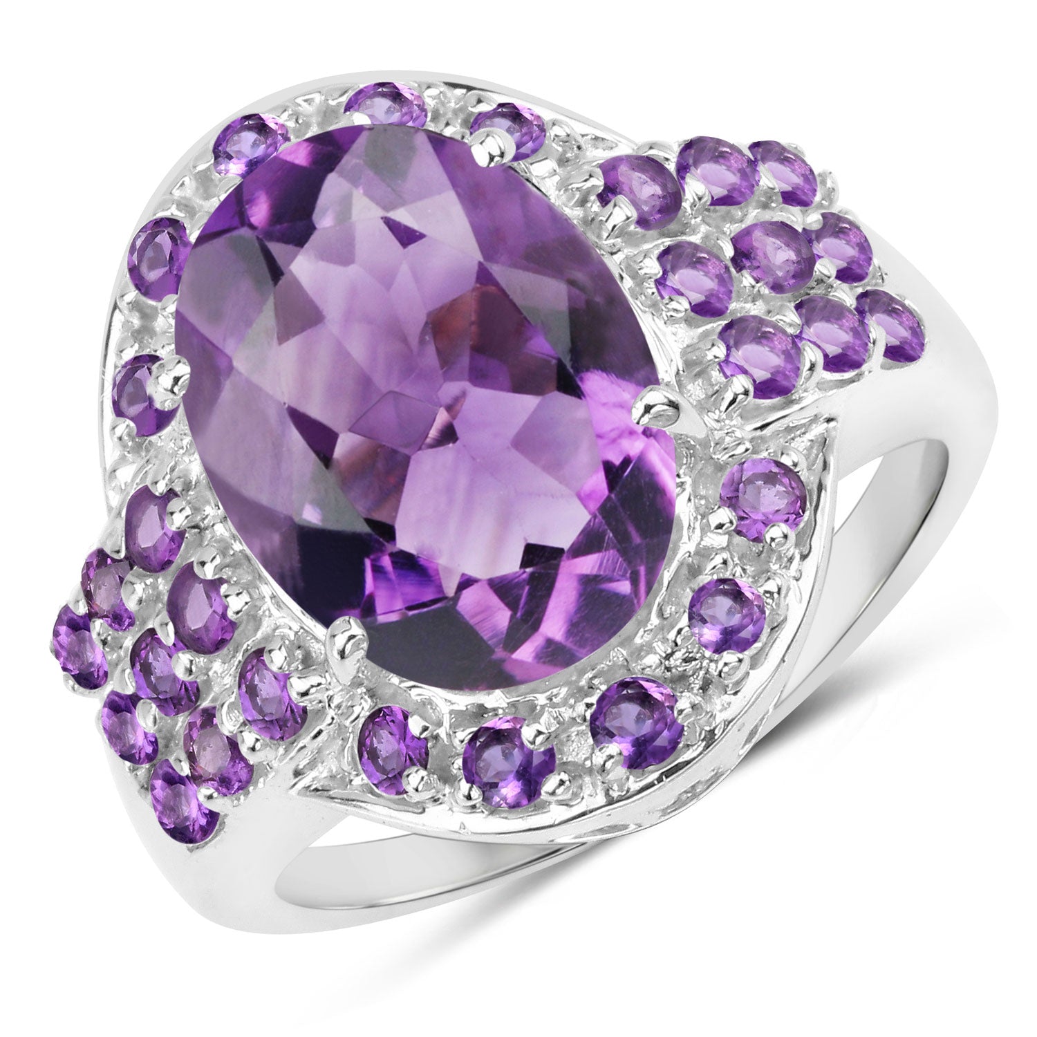 5.64 Carat Genuine Amethyst .925 Sterling Silver Ring Bids.com