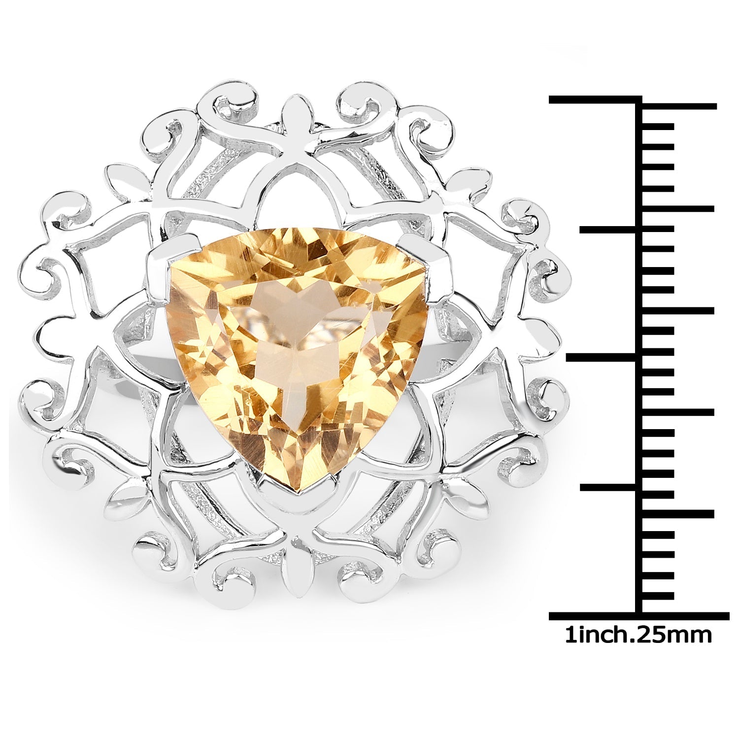 5.71 Carat Genuine Citrine .925 Sterling Silver Ring Bids.com