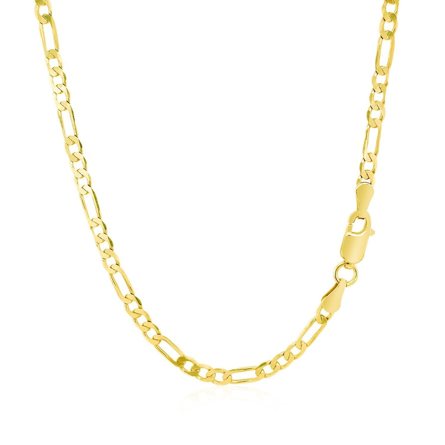 3.1mm 14k Yellow Gold Solid Figaro Chain Bids.com