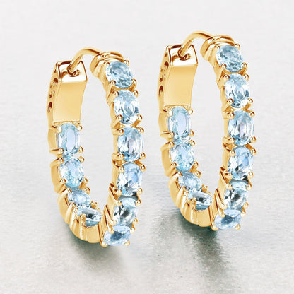 3.80 Carat Genuine Blue Topaz .925 Sterling Silver Earrings Bids.com