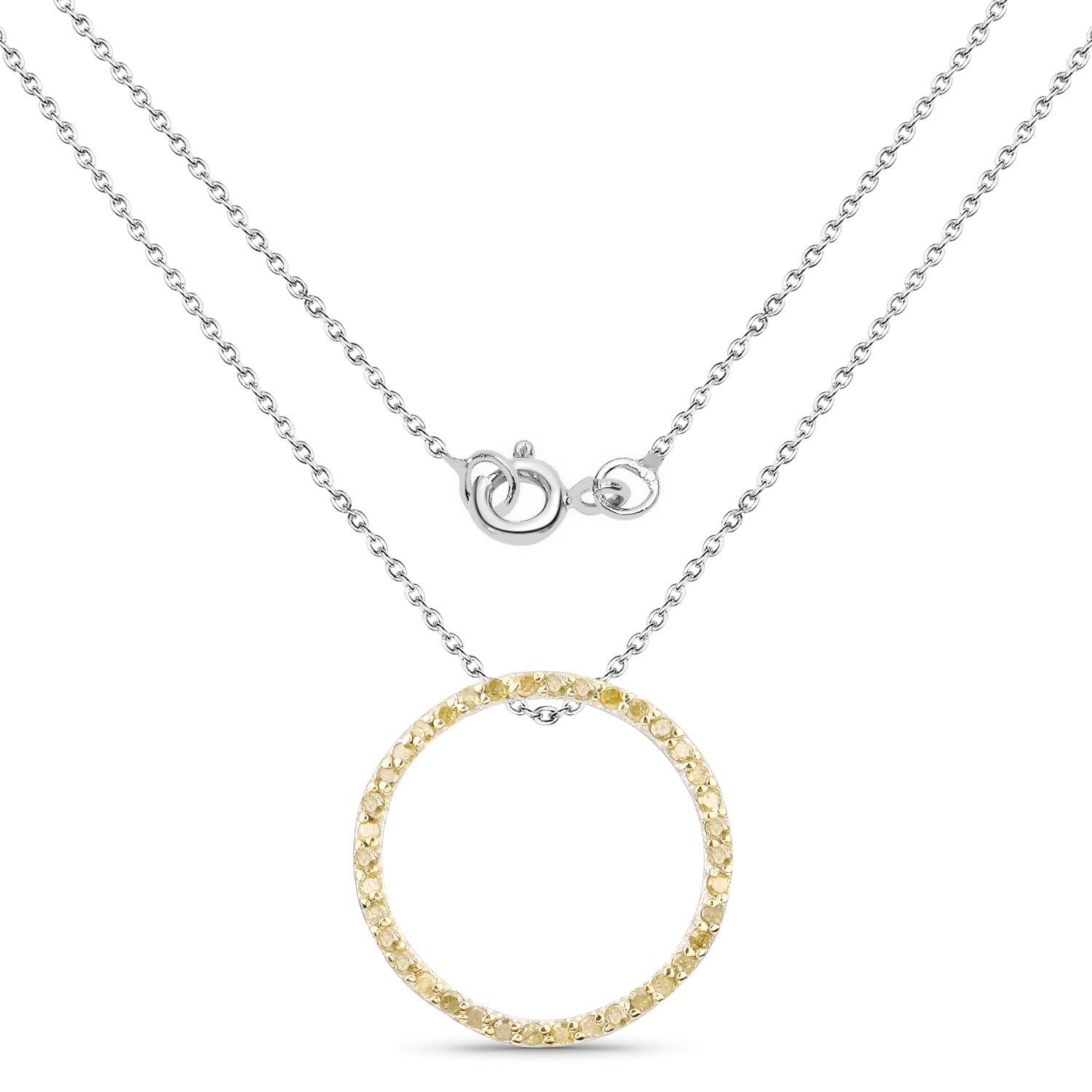 0.30 Carat Genuine Diamond Yellow .925 Sterling Silver Pendant Bids.com