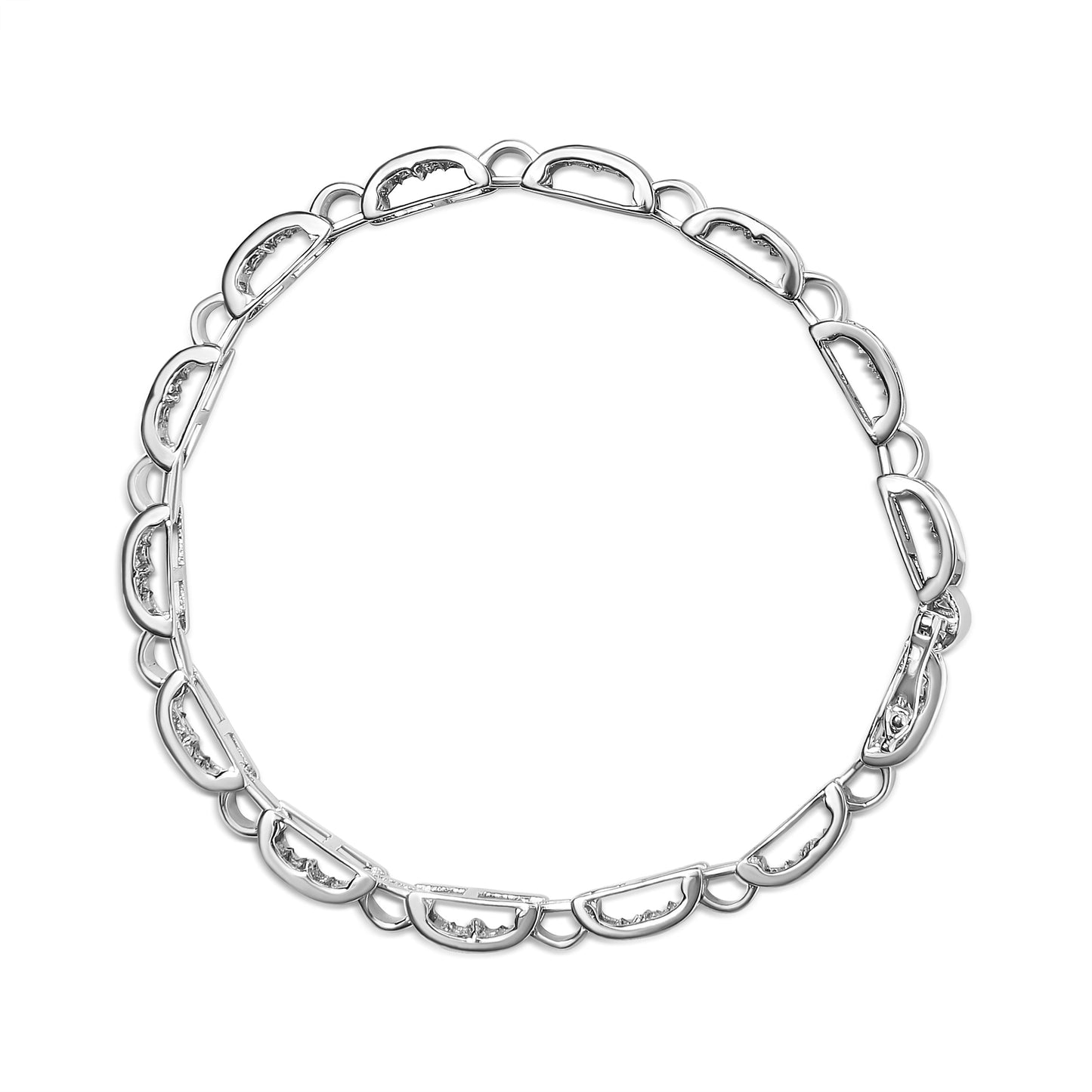 14K White Gold 2.00 Cttw Princess Diamond Invisible Set Link Bracelet (H-I Color, SI2-I1 Clarity) - 7" Bids.com