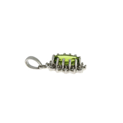 .96ct Peridot Diamond Fashion Pendants 10KT White Gold Bids.com