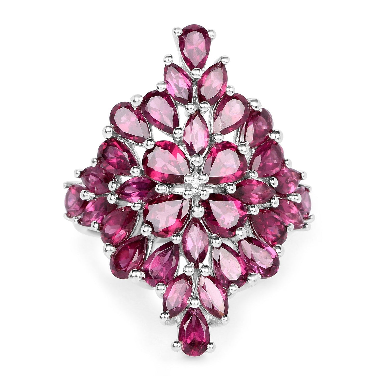 7.52 Carat Genuine Rhodolite .925 Sterling Silver Ring Bids.com