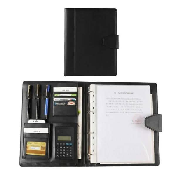 A4 Conference Folder Soft Leather Portfolio Organiser with Calculator DailySale