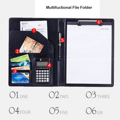 A4 Conference Folder Soft Leather Portfolio Organiser with Calculator DailySale