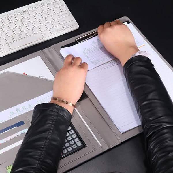 A4 Conference Folder Soft Leather Portfolio Organiser with Calculator DailySale