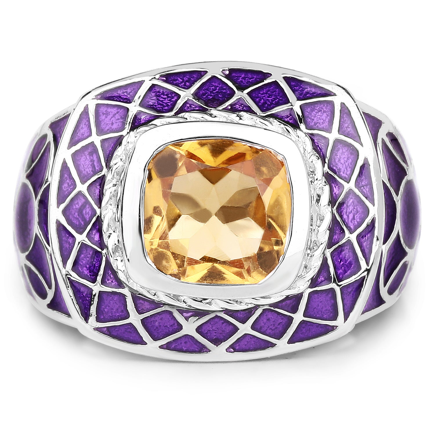2.00 Carat Genuine Citrine .925 Sterling Silver Ring Bids.com